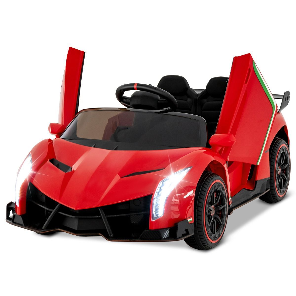 Auto elettrica bambini supercar 12V con porte verticali – colore rosso